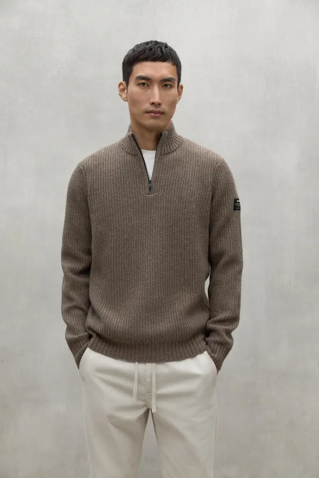 Men Brown Drago Sweater Ecoalf Knitwear