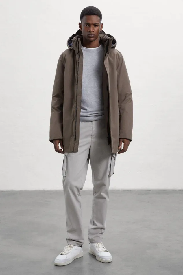 Men Brown Parko Coat Ecoalf Coats And Jackets