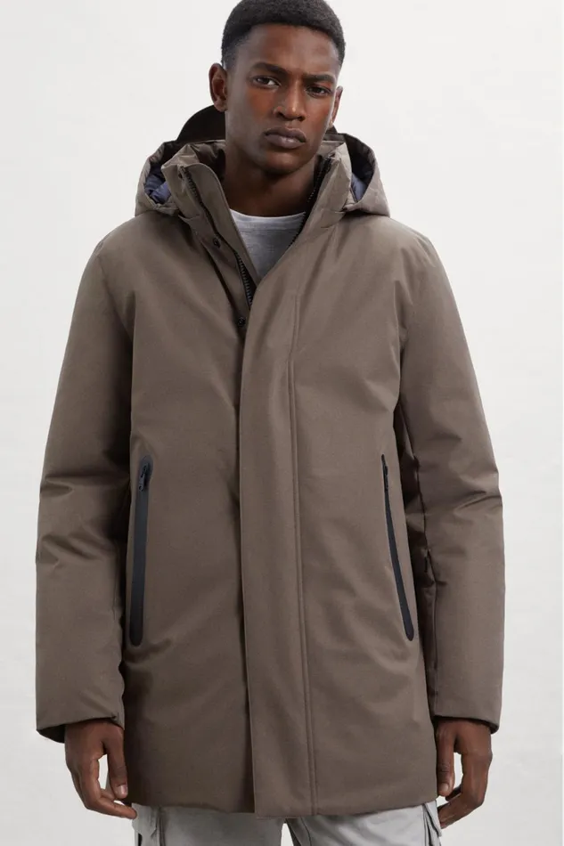 Men Brown Parko Coat Ecoalf Coats And Jackets