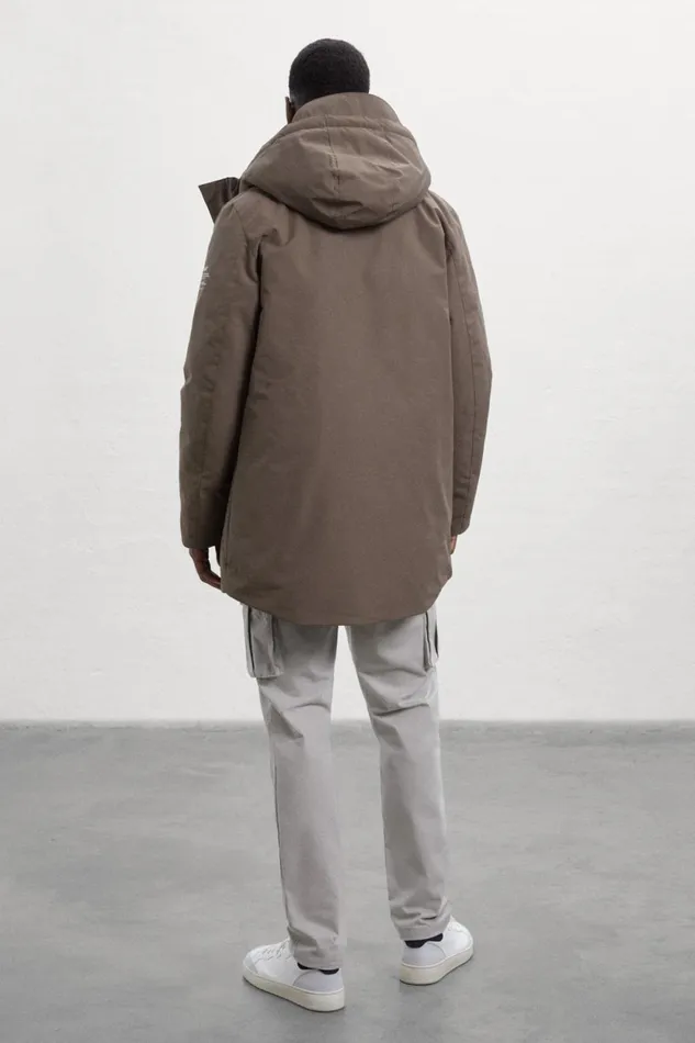Men Brown Parko Coat Ecoalf Coats And Jackets