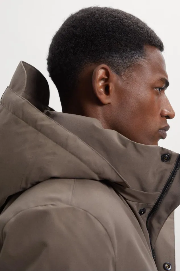 Men Brown Parko Coat Ecoalf Coats And Jackets