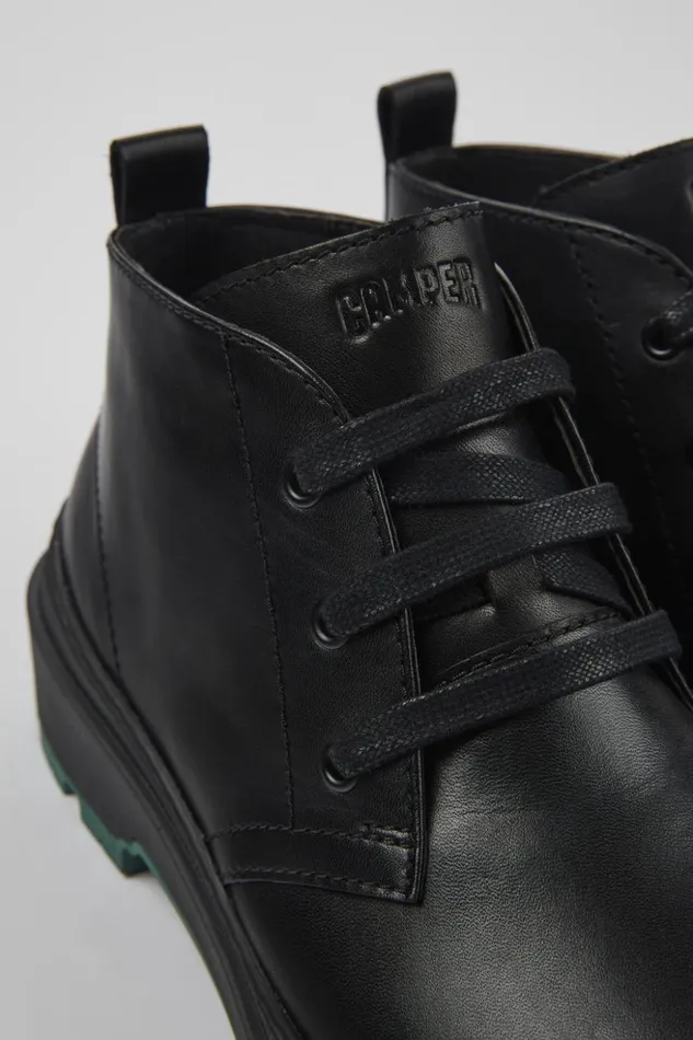Men Brutus Trek MICHELIN Black Leather Shoes Camper Ankle Boots
