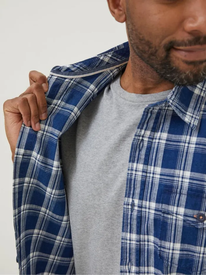 Men Coats and Jackets Fat Face Blue Crowford Check Shirt