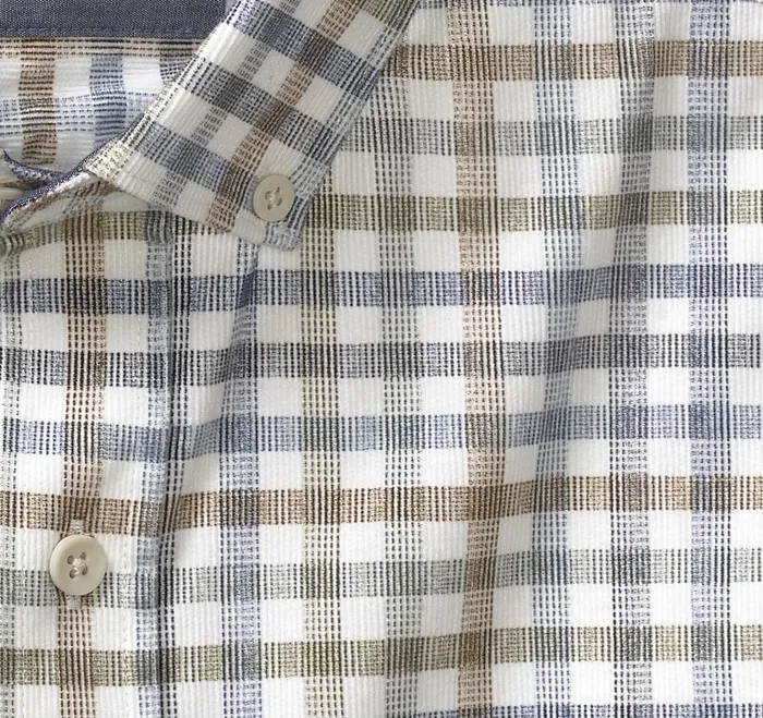 Men Corduroy Shirt Ivory Plaid JohnstonandMurphy Shirts Men Corduroy Shirt Ivory Plaid JohnstonandMurphy Shirts