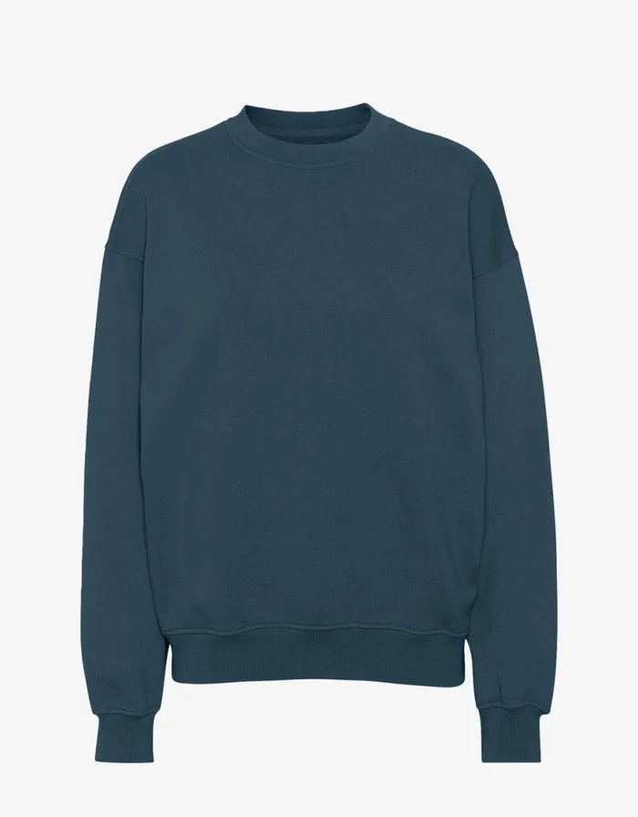 Men Crewneck Sweatshirts Colorful Standard Organic Oversized Crew Petrol Blue