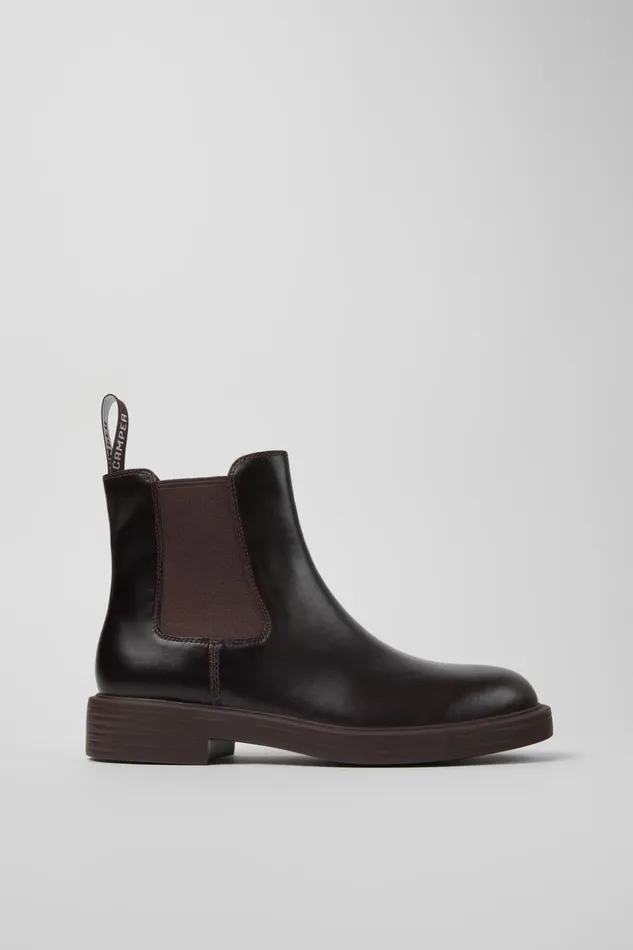 Men Dean Brown Leather Ankle Boots Camper Ankle Boots Men Dean Brown Leather Ankle Boots Camper Ankle Boots
