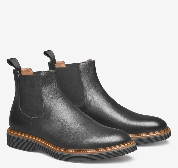 Men Jenson Chelsea Boot Black Tumbled Calfskin JohnstonandMurphy SlipOns and Loafers Men Jenson Chelsea Boot Black Tumbled Calfskin JohnstonandMurphy SlipOns and Loafers
