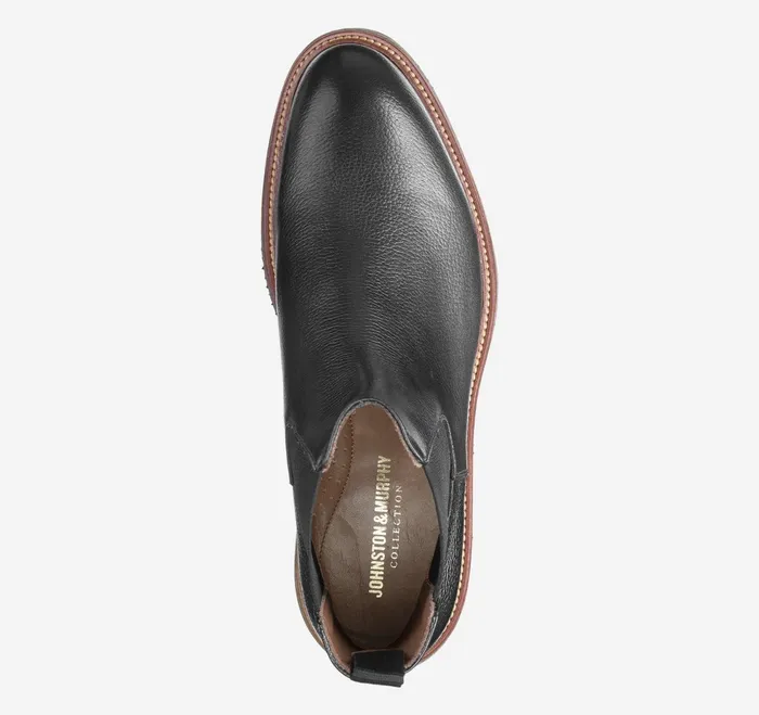 Men Jenson Chelsea Boot Black Tumbled Calfskin JohnstonandMurphy SlipOns and Loafers Men Jenson Chelsea Boot Black Tumbled Calfskin JohnstonandMurphy SlipOns and Loafers