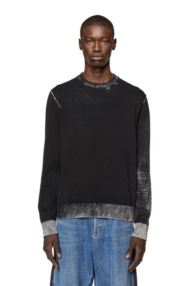 Men KLarenceB Black Diesel Knitwear Men KLarenceB Black Diesel Knitwear