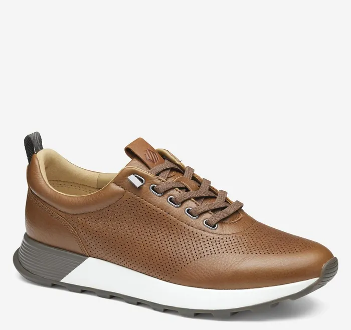 Men Kinnon Perfed Jogger Dark Tan Full Grain JohnstonandMurphy SlipOns and Loafers Men Kinnon Perfed Jogger Dark Tan Full Grain JohnstonandMurphy SlipOns and Loafers