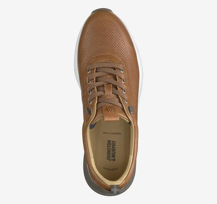 Men Kinnon Perfed Jogger Dark Tan Full Grain JohnstonandMurphy SlipOns and Loafers Men Kinnon Perfed Jogger Dark Tan Full Grain JohnstonandMurphy SlipOns and Loafers