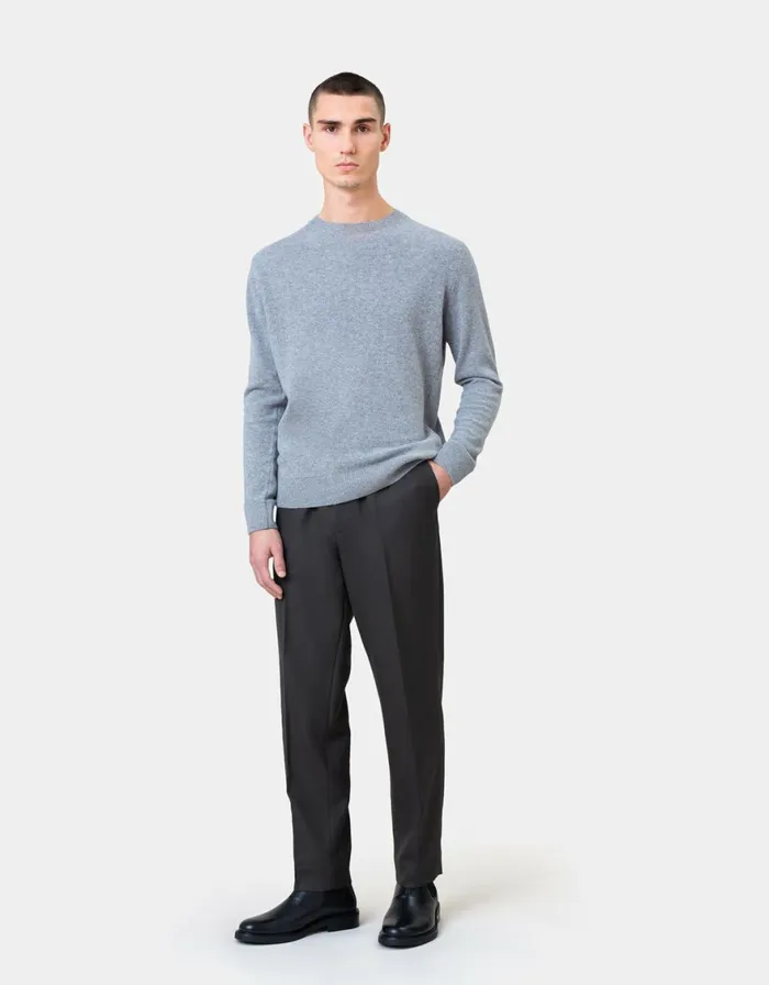 Men Knit Sweaters Colorful Standard Light Merino Wool Crew Burned Yellow