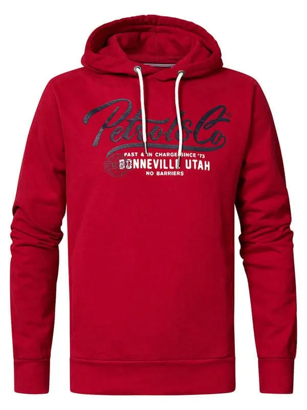 Men Knits and Sweats Petrol Industries Hoodie With Logo Artwork Fire Red
