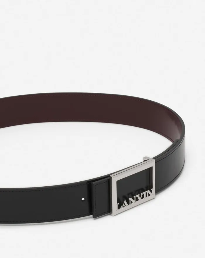 Men Lanvin Belts Lanvin Signature Reversible Leather Belt Blackbrown Men Lanvin Belts Lanvin Signature Reversible Leather Belt Blackbrown