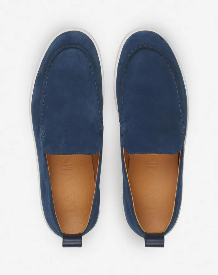 Men Lanvin Loafers and Derbies Cruiser Suede Moccasins Navy Blue Men Lanvin Loafers and Derbies Cruiser Suede Moccasins Navy Blue