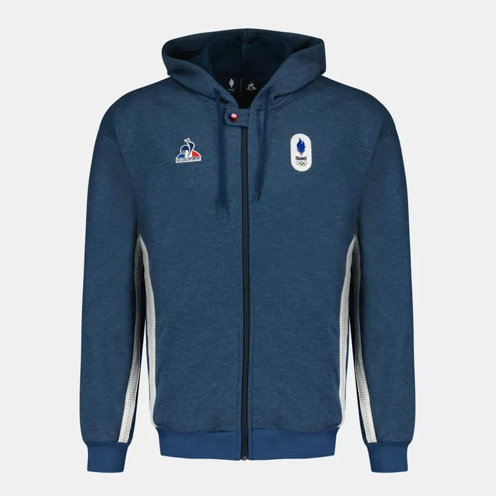 Men Le Coq Sportif Sweatshirts France039s Olympic Team ZipUp Hoodie Insignia Blue