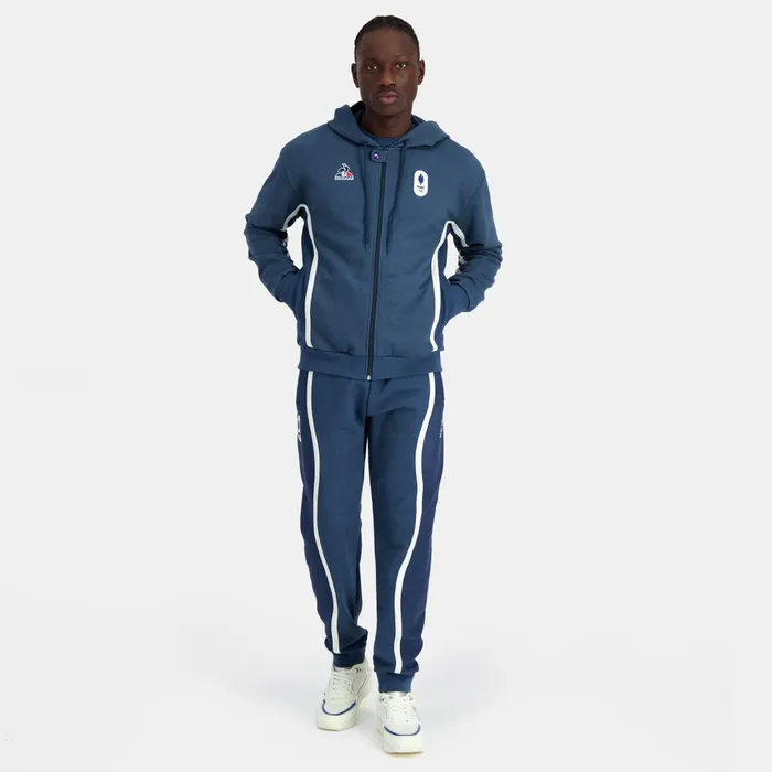 Men Le Coq Sportif Sweatshirts France039s Olympic Team ZipUp Hoodie Insignia Blue