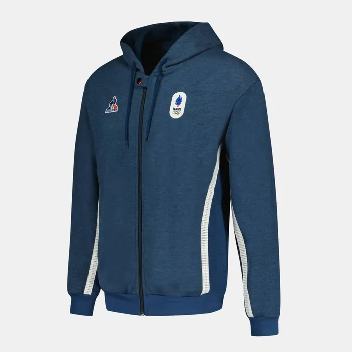 Men Le Coq Sportif Sweatshirts France039s Olympic Team ZipUp Hoodie Insignia Blue