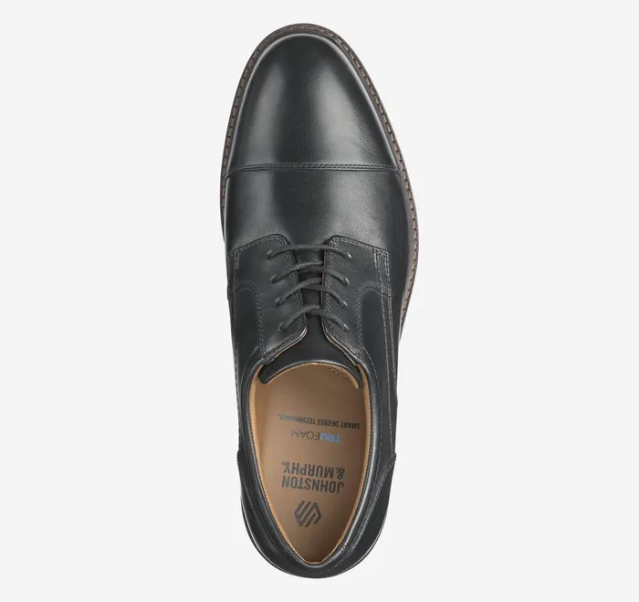 Men Mason Cap Toe Black Full Grain JohnstonandMurphy LaceUps Men Mason Cap Toe Black Full Grain JohnstonandMurphy LaceUps