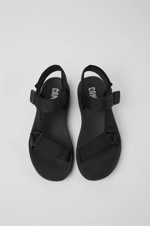 Men Match Mens Black Sandal Camper Non Leather Shoes Men Match Mens Black Sandal Camper Non Leather Shoes