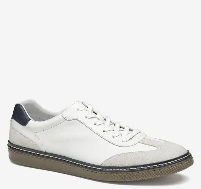 Men Mcguffey TToe White Full Grainsuede JohnstonandMurphy LaceUps