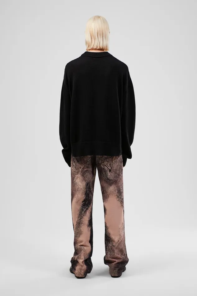 Men Melange Knit Sweater Black Melange Knit Sweater Camper Knit Men Melange Knit Sweater Black Melange Knit Sweater Camper Knit