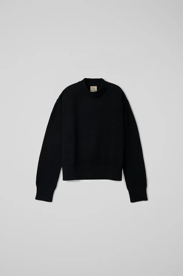 Men Melange Knit Sweater Black Melange Knit Sweater Camper Knit Men Melange Knit Sweater Black Melange Knit Sweater Camper Knit