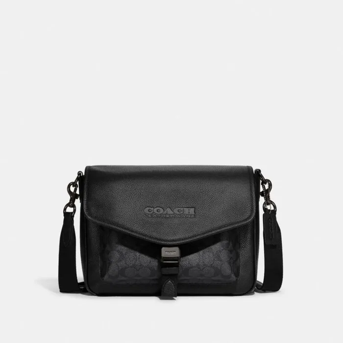 Men Messenger and Crossbody Coach Charter Messenger In Signature Canvas Charcoalblack Men Messenger and Crossbody Coach Charter Messenger In Signature Canvas Charcoalblack