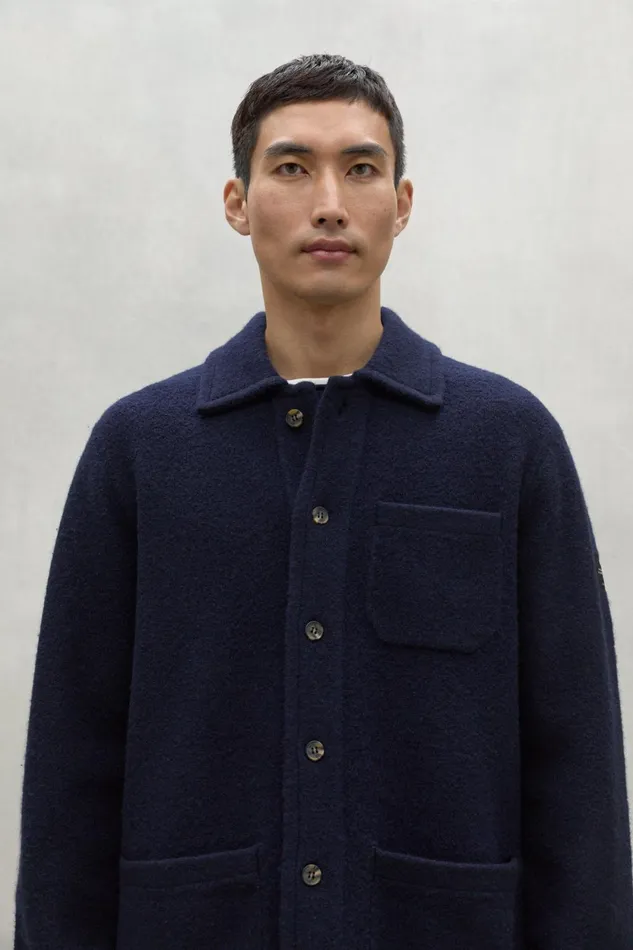 Men Navy Blue Rimo Jacket Ecoalf Knitwear