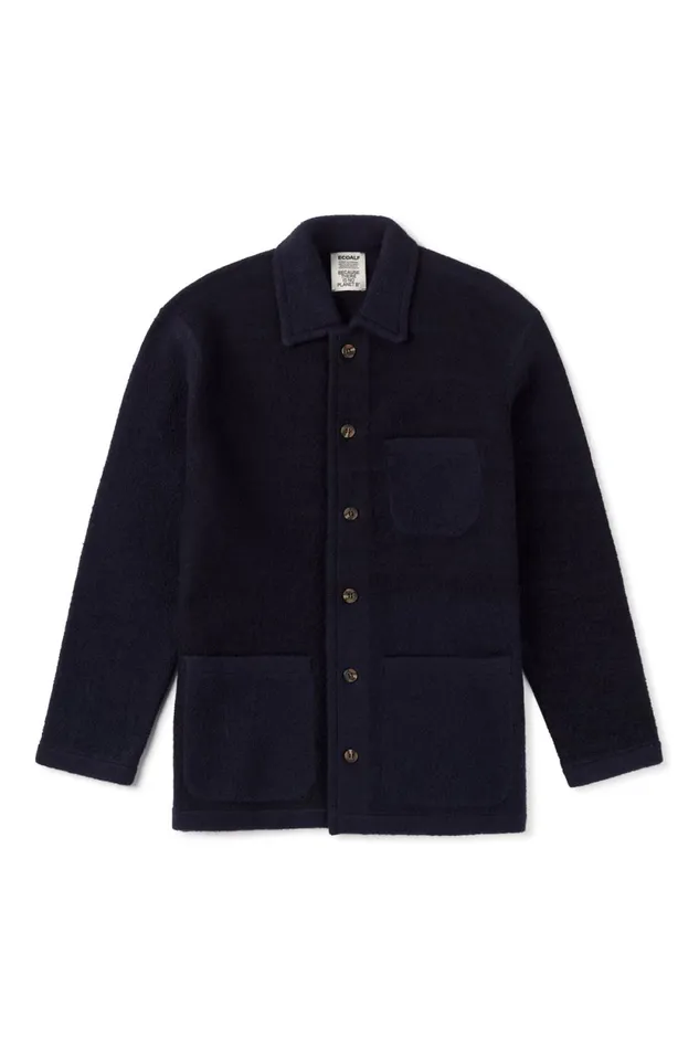 Men Navy Blue Rimo Jacket Ecoalf Knitwear