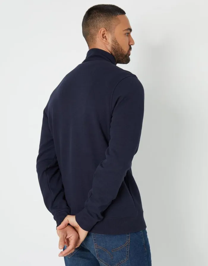 Men Navy Pique Quarter Zip Funnel Neck Sweatshirt Threadbare Sweatshirts Men Navy Pique Quarter Zip Funnel Neck Sweatshirt Threadbare Sweatshirts
