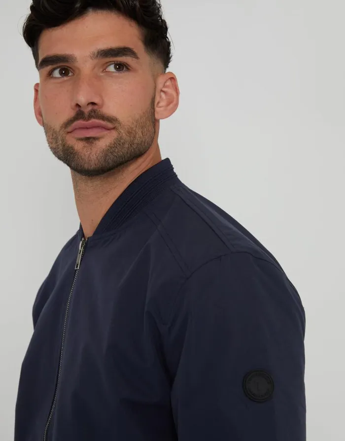 Men Navy Showerproof Classic Bomber Jacket Threadbare Jackets Men Navy Showerproof Classic Bomber Jacket Threadbare Jackets