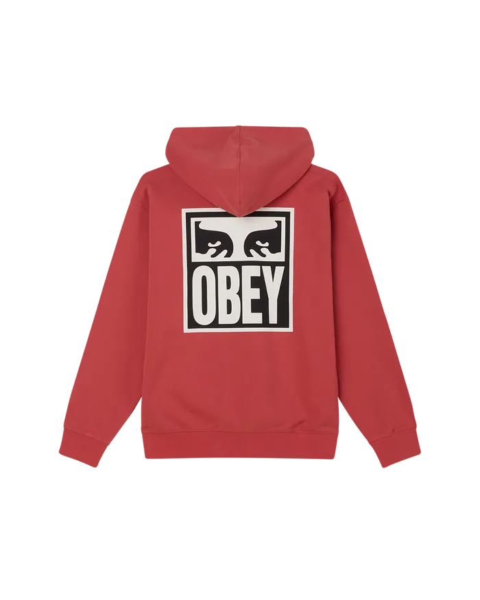 Men OBEY Clothing OBEY EYES ICON II PULLOVER Mineral Red SWEATSHIRTS