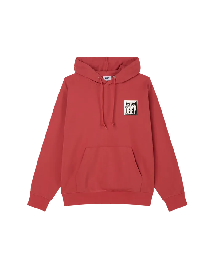 Men OBEY Clothing OBEY EYES ICON II PULLOVER Mineral Red SWEATSHIRTS