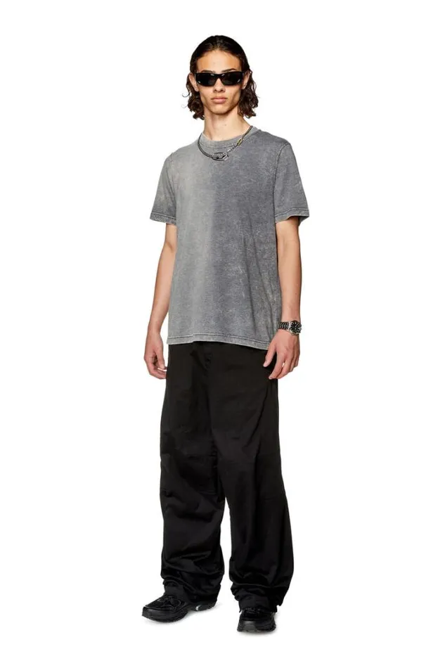 Men PJadd Black Diesel Trousers And Shorts