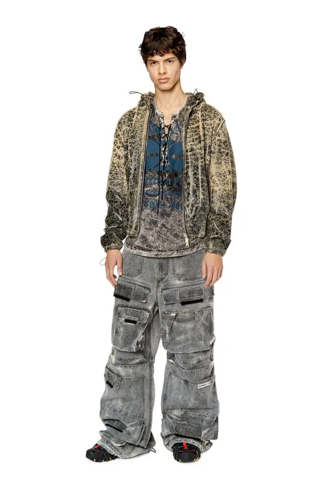 Men POnlypocket Dark Grey Diesel Trousers And Shorts