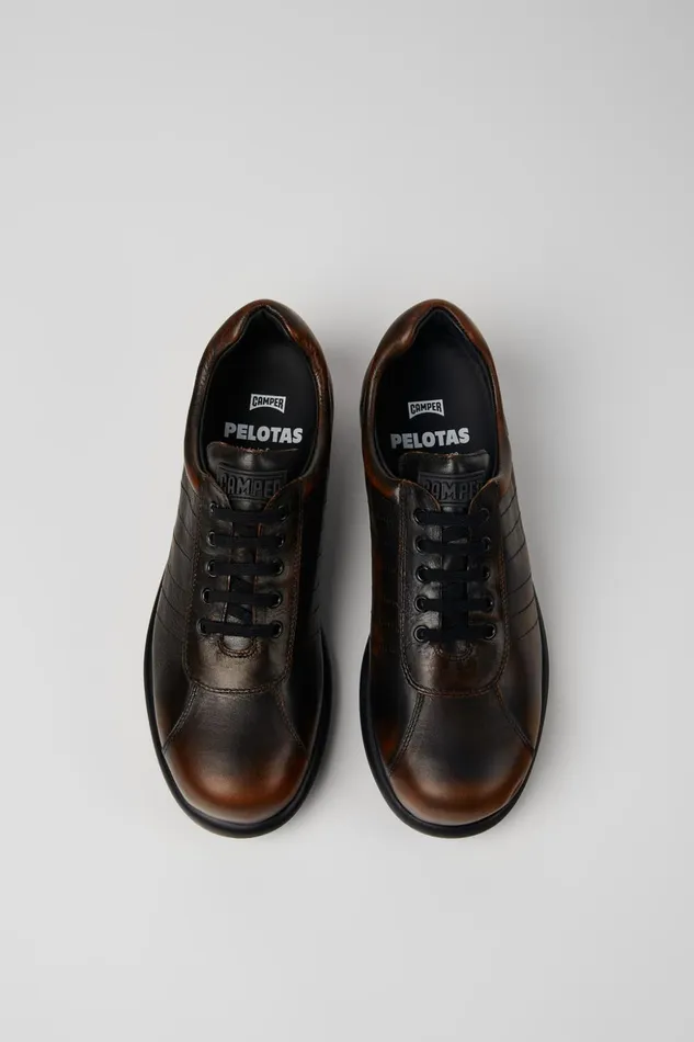 Men Pelotas Blackbrown Leather Shoes Camper Casual Shoes Men Pelotas Blackbrown Leather Shoes Camper Casual Shoes