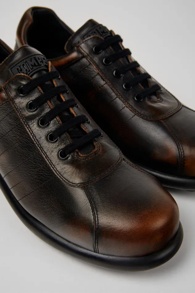 Men Pelotas Blackbrown Leather Shoes Camper Casual Shoes Men Pelotas Blackbrown Leather Shoes Camper Casual Shoes