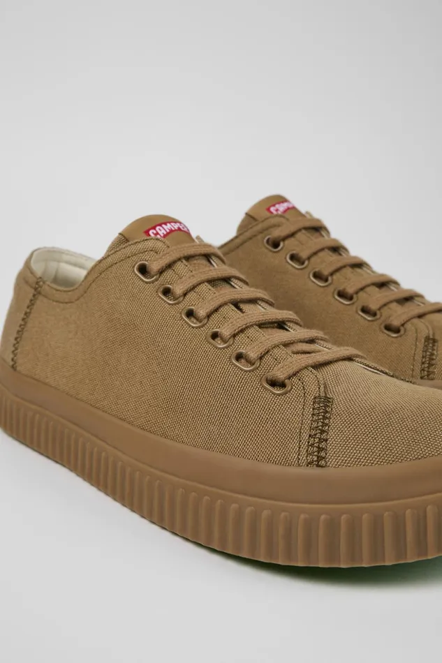 Men Peu Roda Brown Textile Basket Camper Sneakers