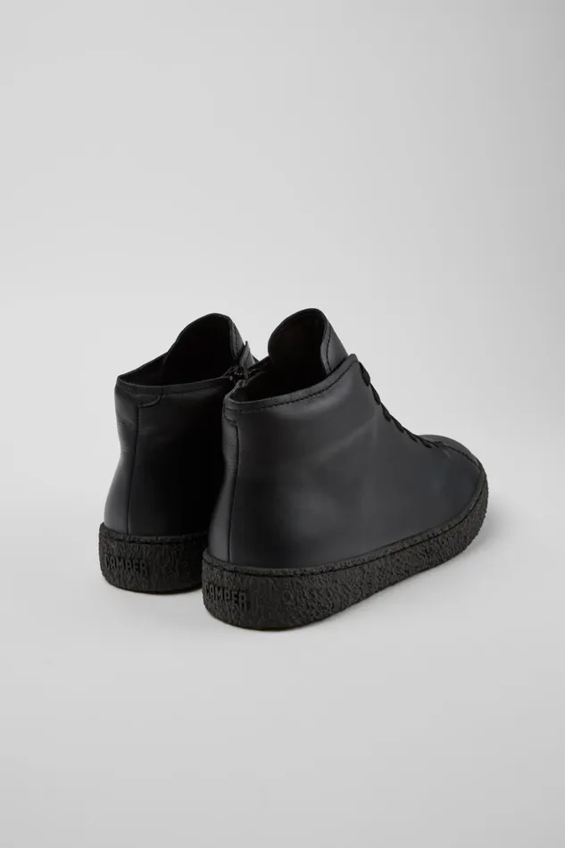 Men Peu Terreno Black Leather Desert Boot Camper Ankle Boots Men Peu Terreno Black Leather Desert Boot Camper Ankle Boots