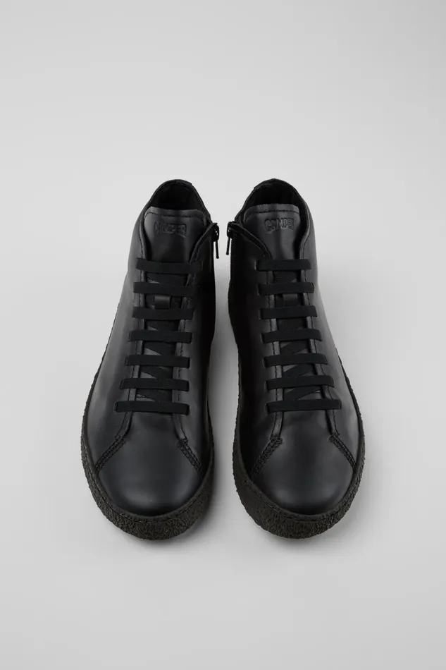 Men Peu Terreno Black Leather Desert Boot Camper Ankle Boots Men Peu Terreno Black Leather Desert Boot Camper Ankle Boots