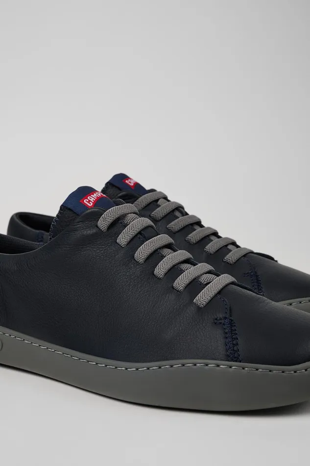 Men Peu Touring Blue Leather Sneaker Camper Sneakers