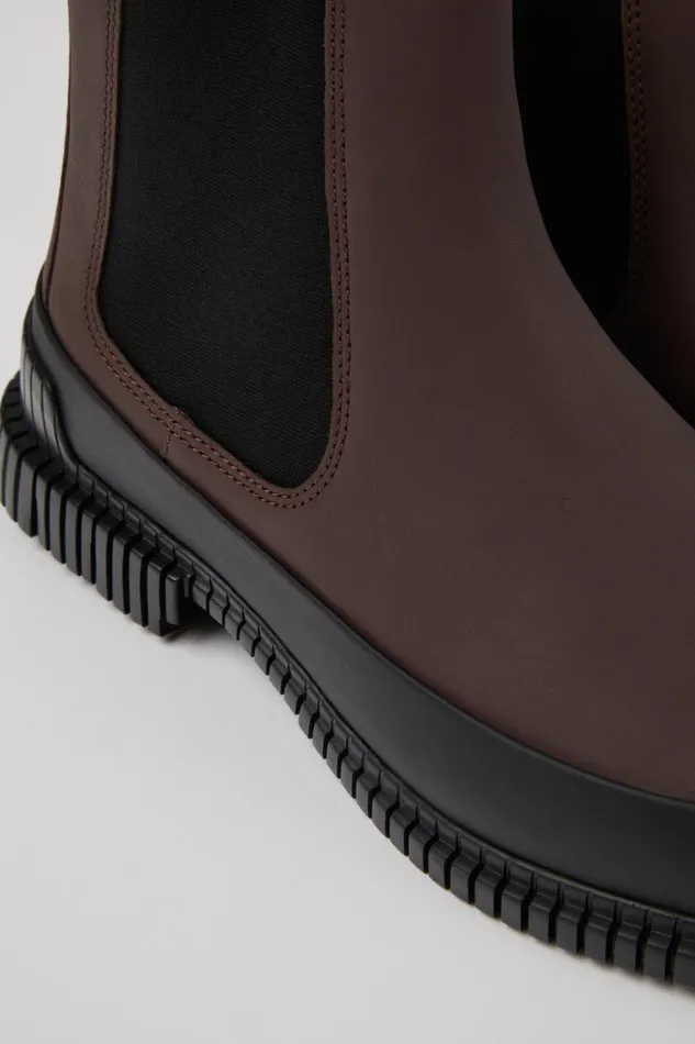 Men Pix Brown And Black Leather Chelsea Boots Camper Ankle Boots