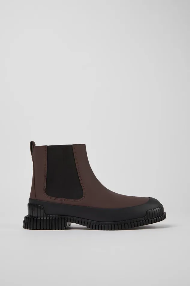 Men Pix Brown And Black Leather Chelsea Boots Camper Ankle Boots Men Pix Brown And Black Leather Chelsea Boots Camper Ankle Boots