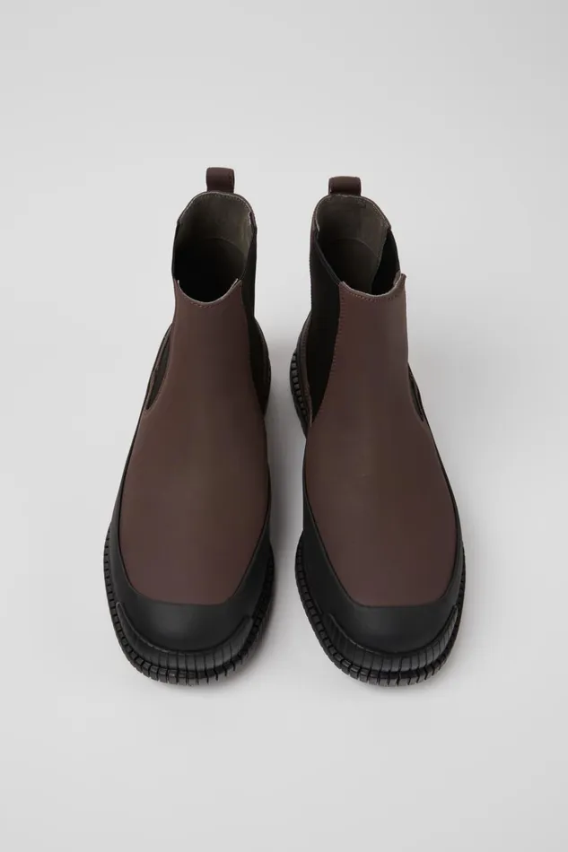 Men Pix Brown And Black Leather Chelsea Boots Camper Ankle Boots Men Pix Brown And Black Leather Chelsea Boots Camper Ankle Boots