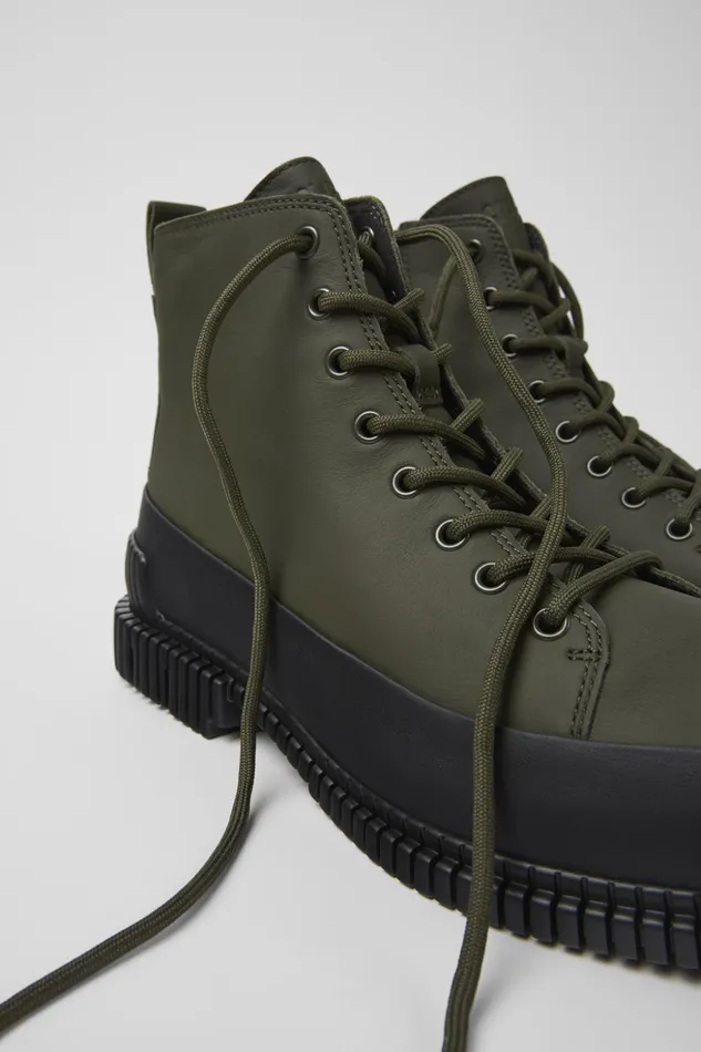 Men Pix Khaki Lace Up Boot Camper Ankle Boots