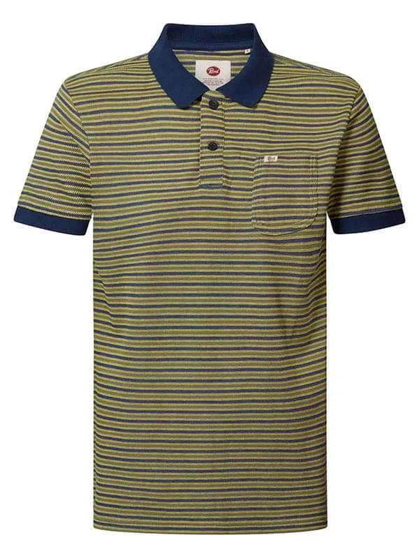 Men Polo Shirts Petrol Industries Striped Polo Shirt Fresh Lemon