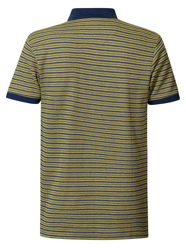 Men Polo Shirts Petrol Industries Striped Polo Shirt Fresh Lemon