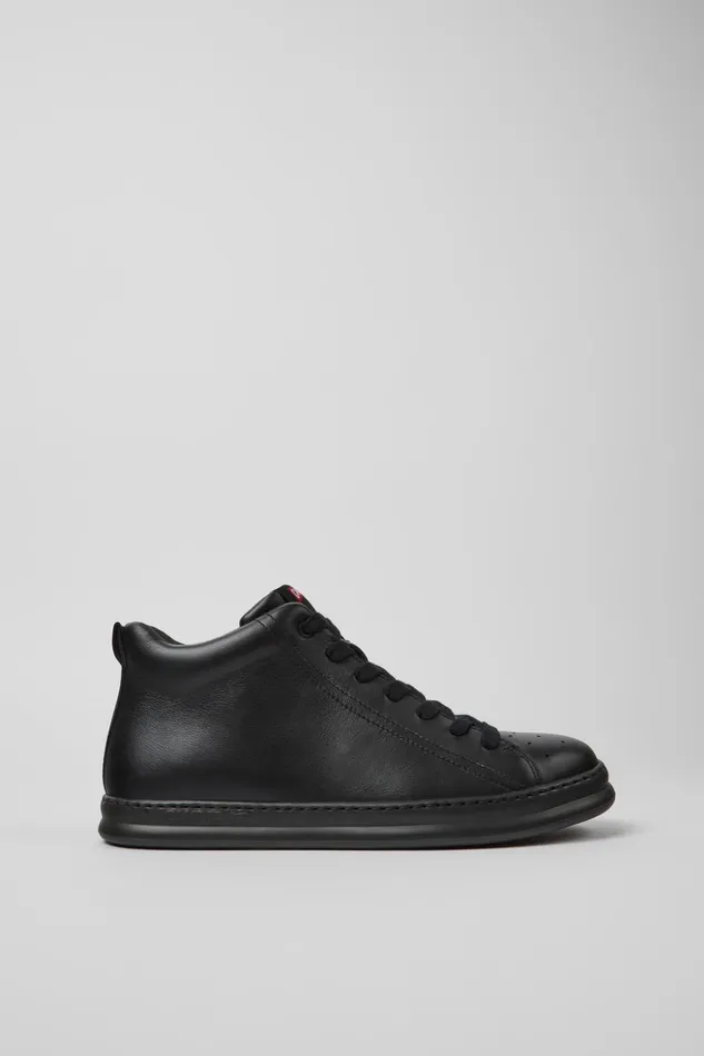 Men Runner Black Leather Ankle Boots Camper Ankle Boots Men Runner Black Leather Ankle Boots Camper Ankle Boots