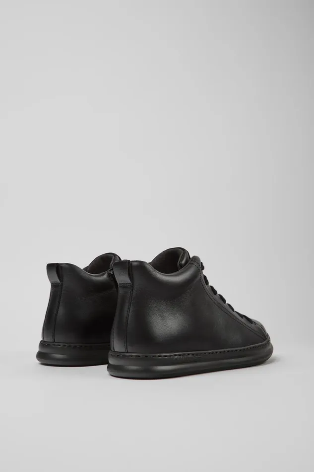 Men Runner Black Leather Ankle Boots Camper Ankle Boots Men Runner Black Leather Ankle Boots Camper Ankle Boots